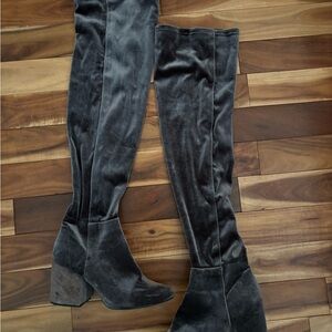 Aldo Women's Gray Velvet Over-the-Knee Boots size 7